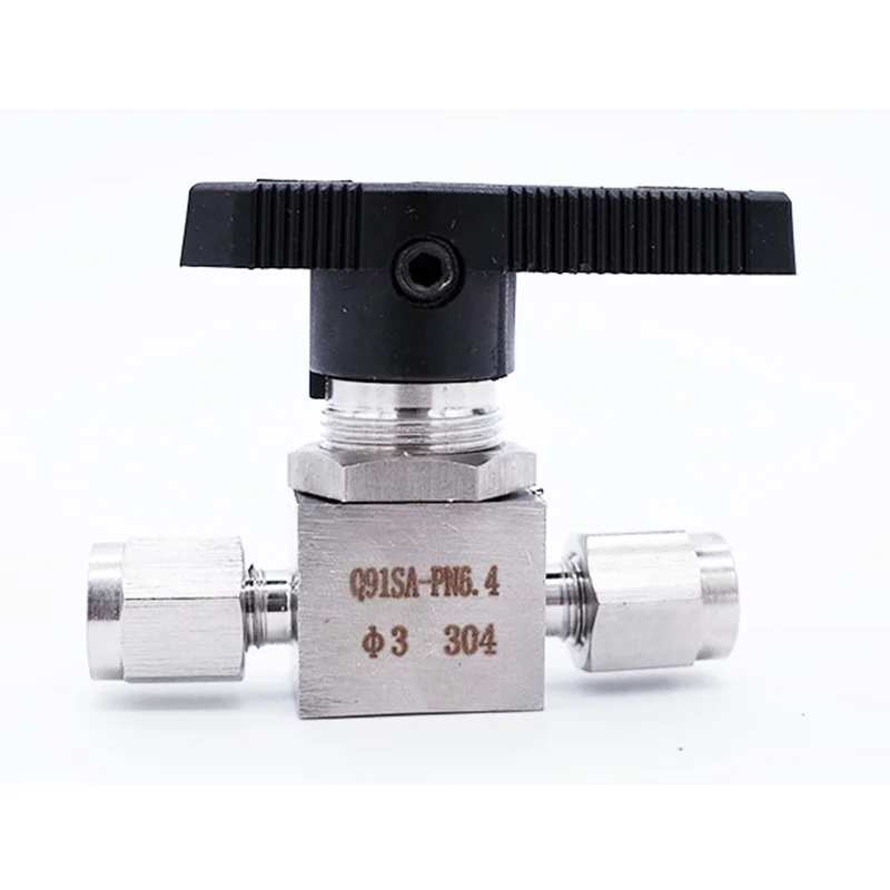 

Free ship Ball valve 6 8 10 12 mm 1/8 1/4 3/8 1/2 tube stainless steel 304 316 high pressure temperature card set ball velve
