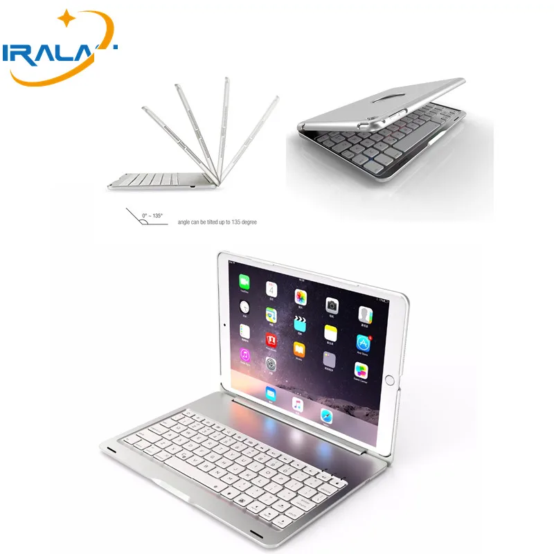 2018 hot Metal High-Quality 7 Colors Backlit Light Wireless Bluetooth cover For iPad Pro 10.5 keyboard case + Stylus+ film