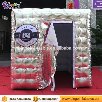 

FACTORY SALES 2.4x2.4x2.4m sliver inflatable photo shoot booth kiosks photography tent custom made advert used sales