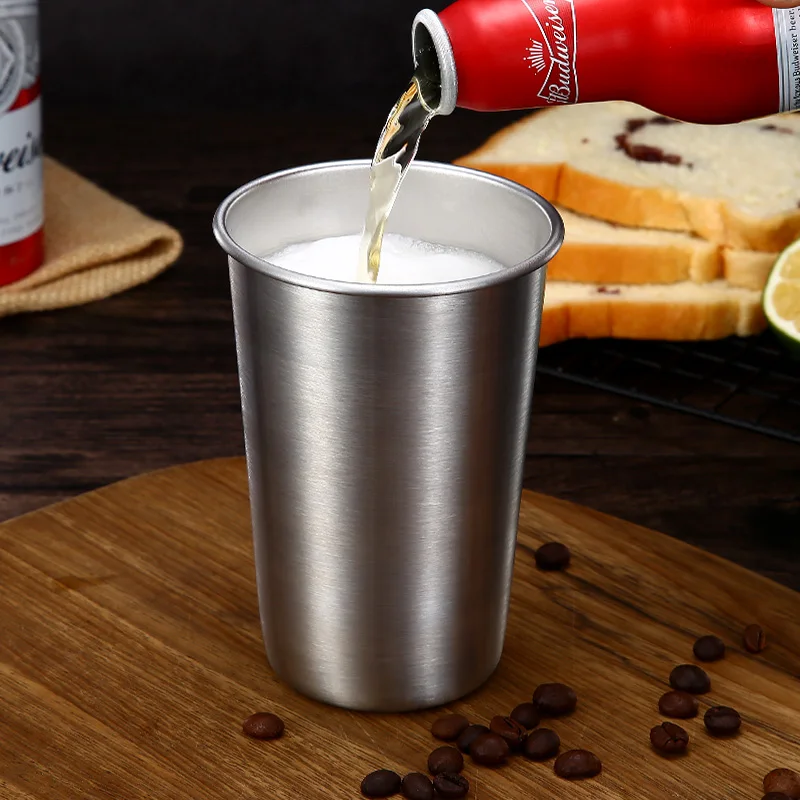350ml500ml Stainless Steel Mug Ice Beer Tumbler Tea Coffee Mug Durable Kids Water Juice Milk Cup Portable Travel Drinking Mug (1)