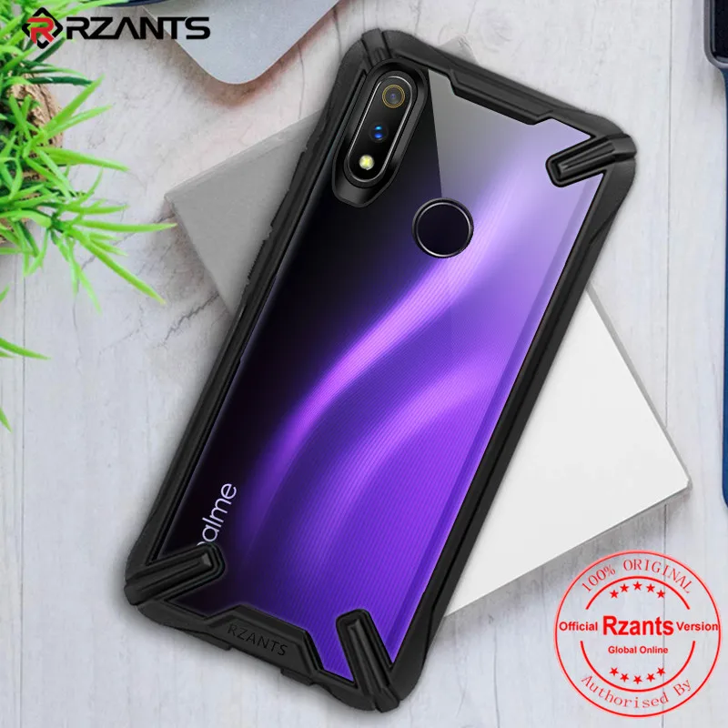 

Rzants Phone Case For OPPO Realme 3 Pro Case Crystal Transparent Hard Back Shockproof Reinforced Corner Rugged Slim Cover