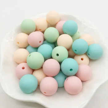 

12MM Silicone Beads Teether Aqua Color 100PC Round Silicone Beads 12mm BPA Free Set Silicone Teething Beads Teether