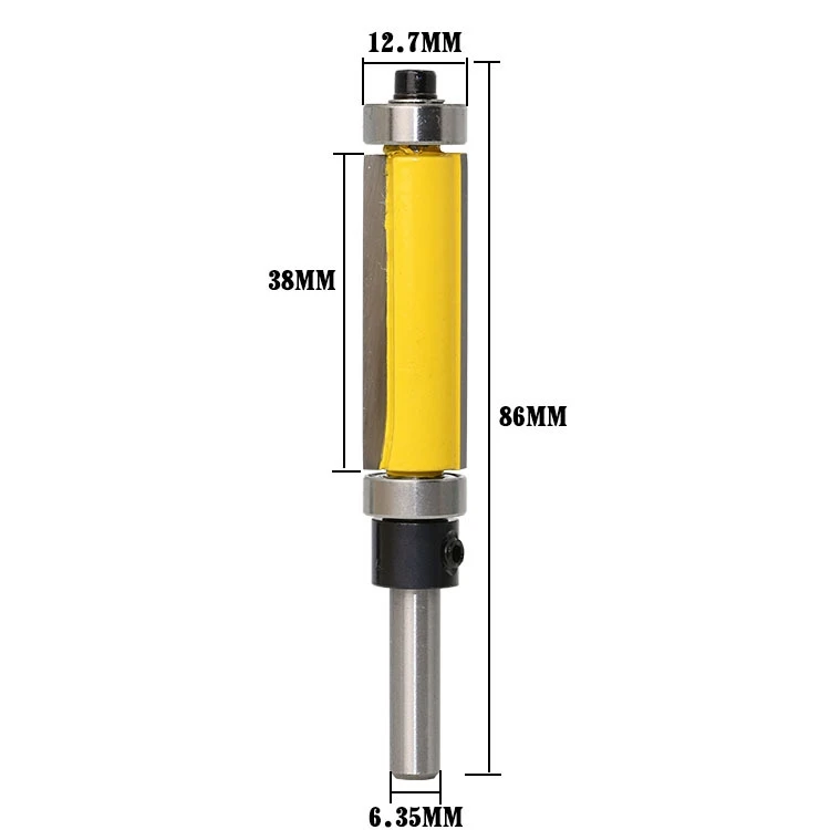 

free shipping 1Pc 1/4" Shank Template/Trim Router Bit Routing Cutters. Features: top & bottom ball bearings Woodworking Tool