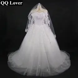 Новинка 2019 года страна Романтические цветы свадебное платье с видео вуалью Подарок Индивидуальный заказ плюс размеры Vestido De Noiva