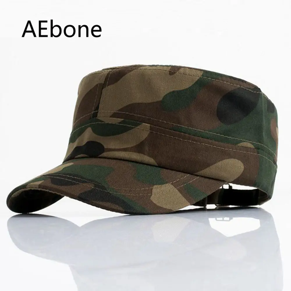 AEbone Camouflage Flat Cap for Men Camo Military Hats Casual Summer