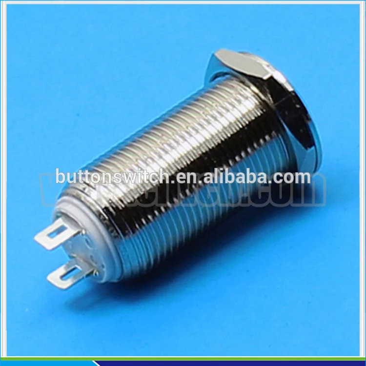 1227 Flat round front head Latching 12mm anti-vandal push button switch