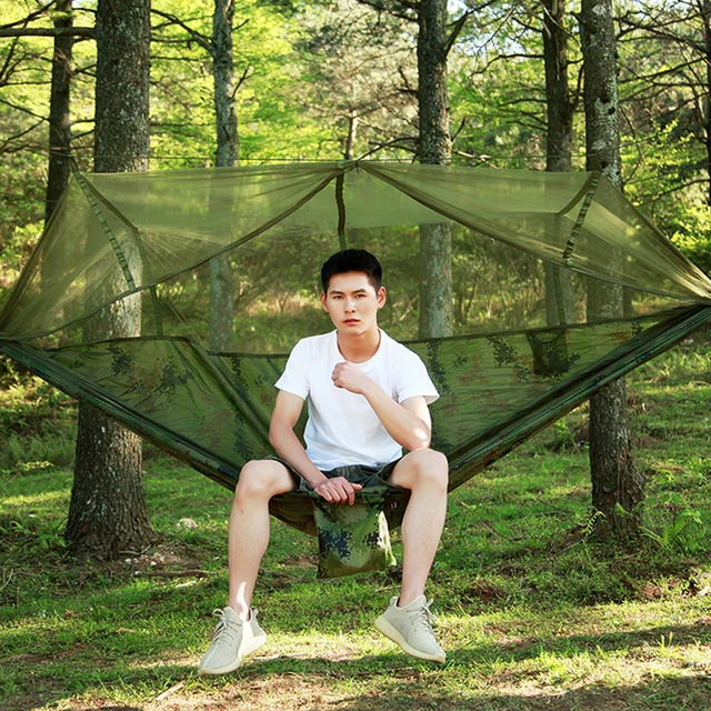 Special Offers 1-2 Person Outdoor Mosquito Net Parachute Nylon Hammock Camping Hanging Sleeping Bed Swing Portable Double Travel Hammock Chair