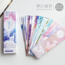 30pcs/lot 15*4cm 350G Paper Bookmark Cartoon Book Mark Gift Cards Paper Bookmark Korean Stationery School and Office Suppllies