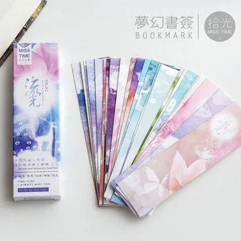 

30pcs/lot 15*4cm 350G Paper Bookmark Cartoon Book Mark Gift Cards Paper Bookmark Korean Stationery School and Office Suppllies