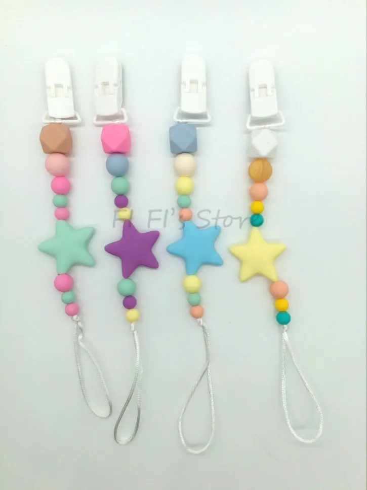 Baby Pacifier Clips Holder Silicone Chew Beads Pacifier Leashes Cases Chain Necklace Carrier Teething Accessory Teether Holder Baby Pacifier Clips Holder Silicone Chew Beads Pacifier Leashes Cases Chain Necklace Carrier Teething Accessory Teether Holder