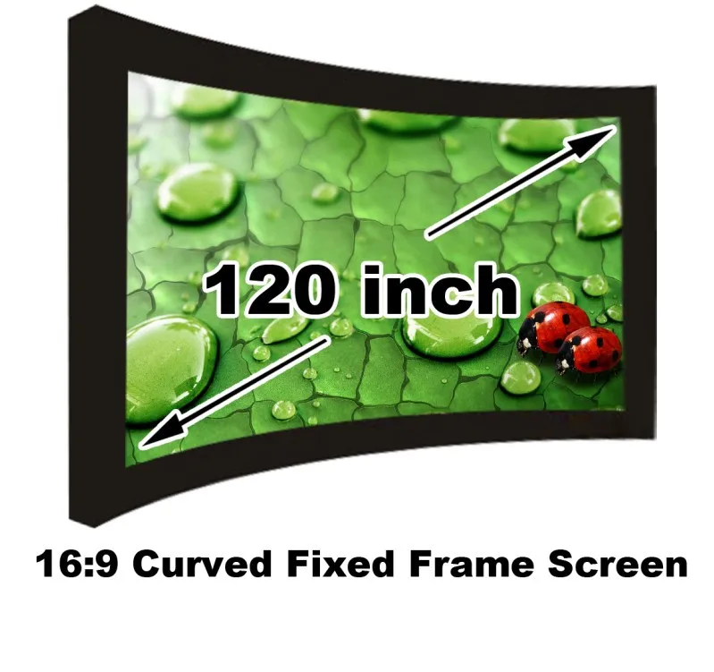 

High Quality Image 3D Projection Screen 120 Inch Diagonal Curved Fixed Frame DIY Matt White Projector Screens 16:9