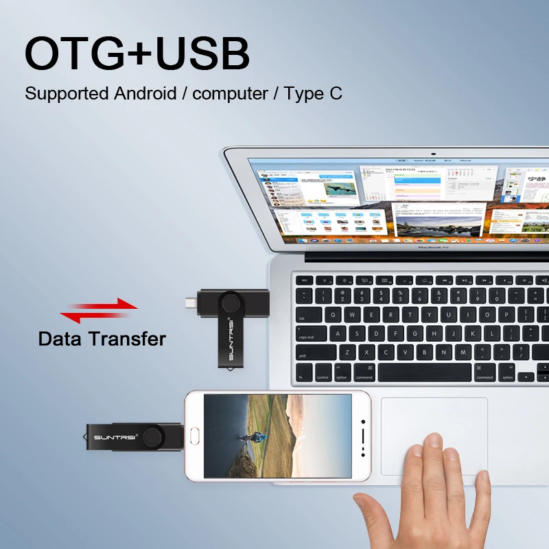 Suntrsi OTG USB флеш-накопитель 128 Гб Тип C ручка-накопитель многофункциональная usb флешка 64 Гб флэш-диск металлический 16 Гб для смартфона/планшета/ПК