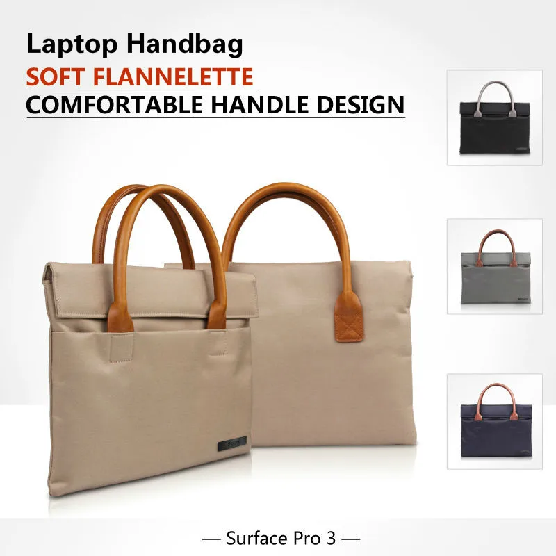 

Free shipping Hot Handbag Oxford Cloth & Genuine Leather Case Bag For Microsoft Surface Pro3 Sleeve Bag For Surface Pro 3