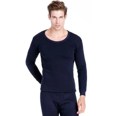 Зимнее плотное женское термобелье, комплекты рубашек+ штанов, кальсоны для мужчин, сохраняющие тепло, tmall - Цвет: navy