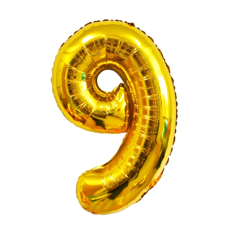 QIFU номер шары Фольга гелием воздушный шар Форма надувные день рождения Свадебные украшения Saft Дети сувениры вечерние питания Baby Born - Цвет: gold 9