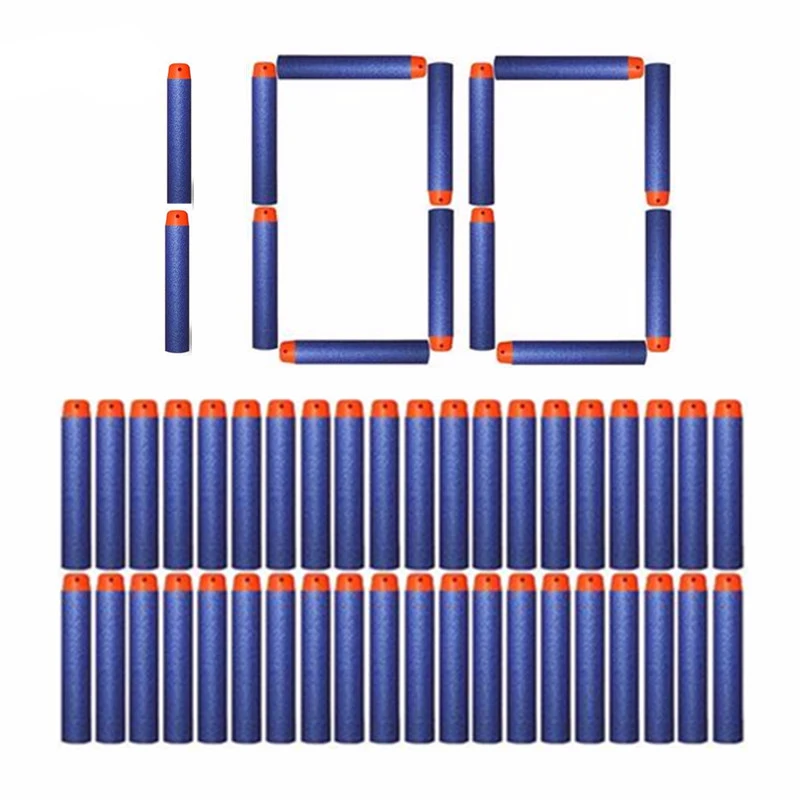 

Abbyfrank 100 Pcs/set Soft Bullet For Nerf Toy Gun Dart Toy Soft Bullet Shoot For for N-strike Elite Series Blasters