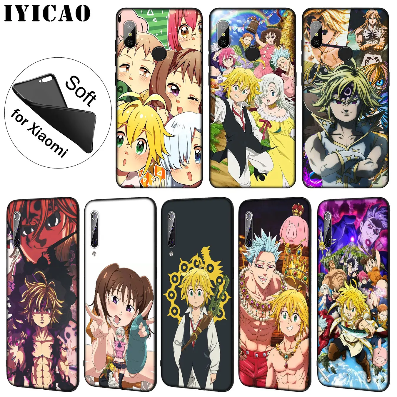 IYICAO Nanatsu no Taizai Seven Deadly Sin Мягкий силиконовый чехол для Xiaomi Mi 9 SE 9T CC9 CC9E 8 A3 Pro A1 A2 Lite f1 MAX