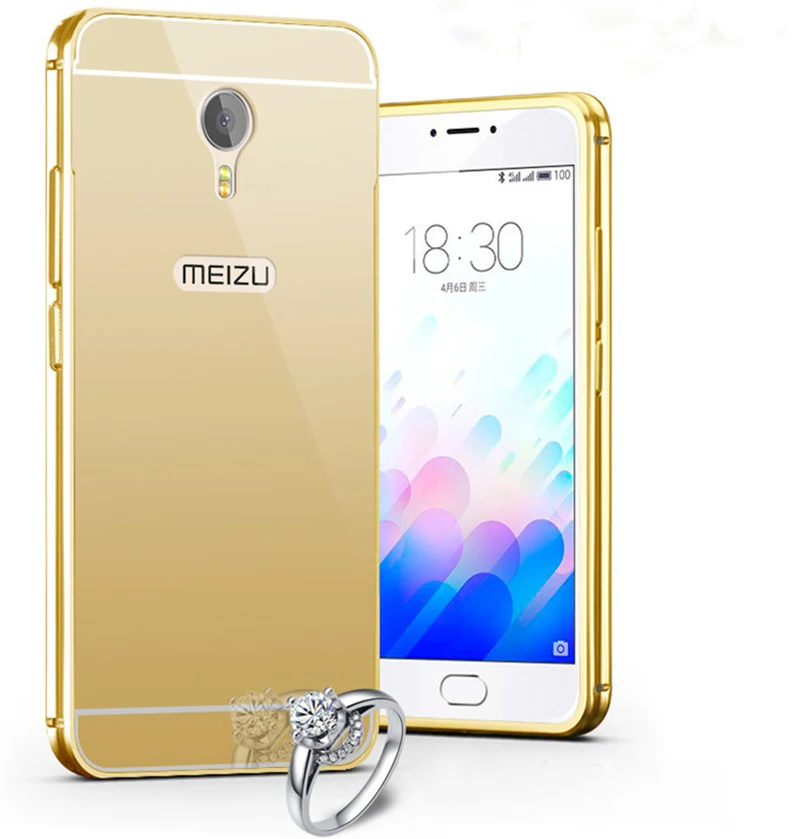 Mirror Aluminum Case For Meizu M3S Mini 5.0 inch Luxury Metal Frame Ultra Slim Acrylic Phone Back Cover For Meizu m3 note 5.5