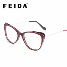 FEIDA Женская оптическая ацетатная оправа для очков очки для глаз кошки рамка прозрачное защитное стекло прозрачные очки Женская Рамка градусов очки