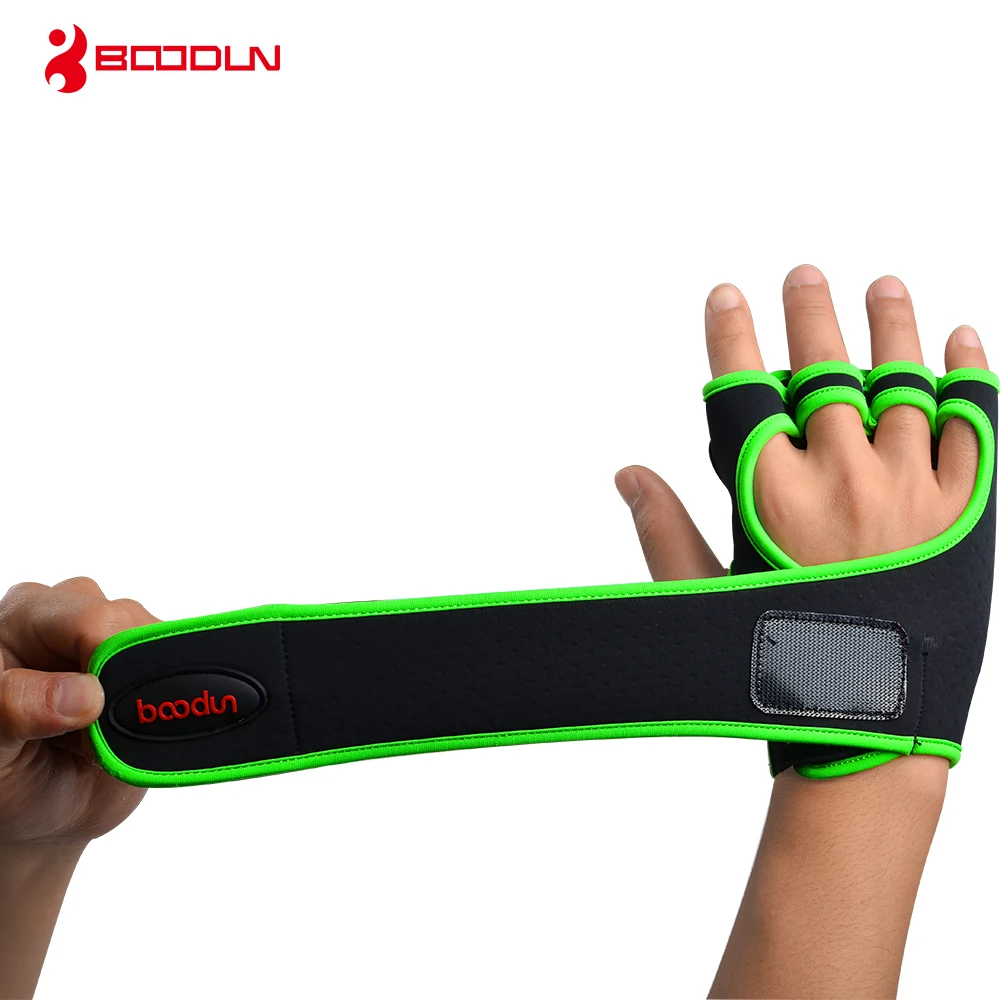 Boodun Weight Lifting Training Gloves Men Women Fitness Sports Body Building Gymnastics Grips Gym Hand Palm Protector Glove