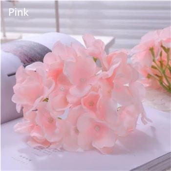 Искусственная соцветия гортензии 15 см диаметр Свадебные/вечерние/Домашние DIY цветочное украшение для стены 18 цветов 1 лот = 50 шт - Цвет: Pink