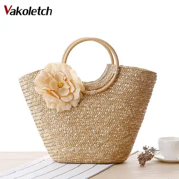 

2020 Luxury Designer Beach Bag High Quality Famous Brand Straw Bags Women Summer Raffia Handbag Travel Palm Basket Tote KL644