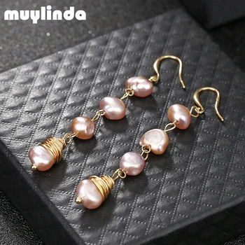 

muylinda Baroque Pearls Statement Earring Women Girls Fashion Dangle Drop Earrings Party Wedding Earring Jewelry