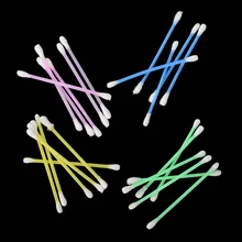 100 шт./кор. двойной наконечник средство для снятия макияжа ватные тампоны для ресниц Аппликаторы случайный цвет