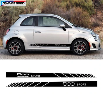 

Sport Styling Car Body Sticker Auto Door Side Skirt Stripes For Fiat 500 Car Exterior Customized Vinyl Decal