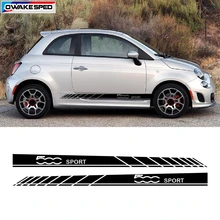 Sport Styling Car Body Sticker Auto Door Side Skirt Stripes For Fiat 500 Car font b