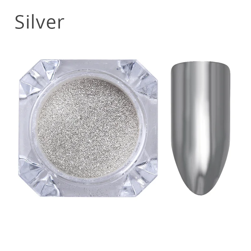 BORN PRETTY 1 коробка золото серебро Сверкающее зеркало для ногтей блестящее зеркало порошок пыль DIY хром пигмент украшения ногтей