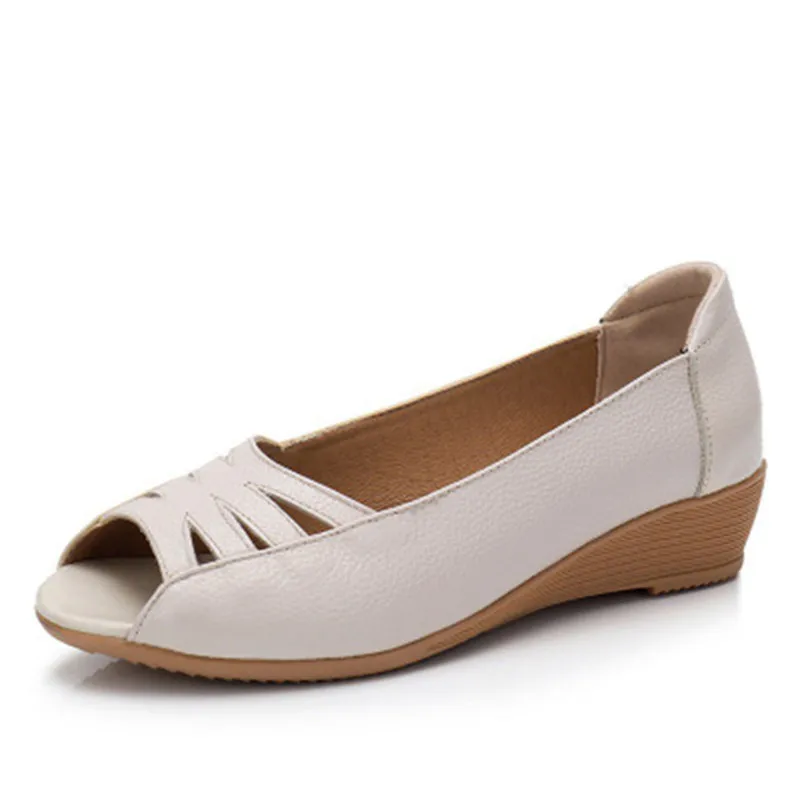 ZZPOHE-Summer-Women-leather-Flat-fish-head-Sandals-hollow-Fashion-Ladies-sandals-soft-bottom-comfortable-Mother