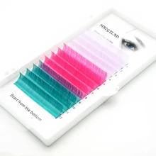 Hbzgtlad C/D curl 0,07/0,1 мм 8-15 мм накладные ресницы синий+ оранжевый+ фиолетовый индивидуальный ресниц цветные ресницы для наращивания искусственных ресниц