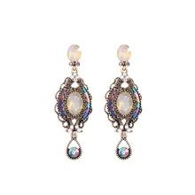 JOUVAL corte clásico largo Diamante de imitación gota pendientes para mujeres hueco barroco Vintage mujer Brincos pendientes de cristal 2019 joyería(China)