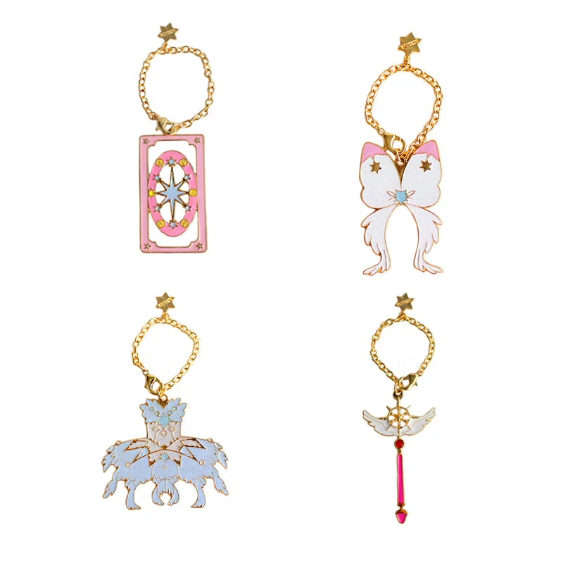

SANSUMMER 2019 New Key Chains Personality Sailor Moon Coulomb Bow Star Stick Cute Cartoon Alloy Pendant Keychain Teenage 6177
