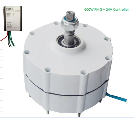 

Low torque 600 W 24 v permanent magnet generator with controller