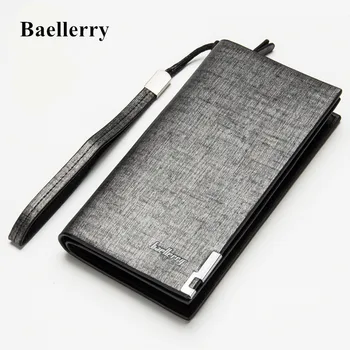 

New Business Men's Wallets 2020 Solid PU Leather Long Wallet Portable Cash Purses Casual Standard Wallets Male Clutch phone Bag