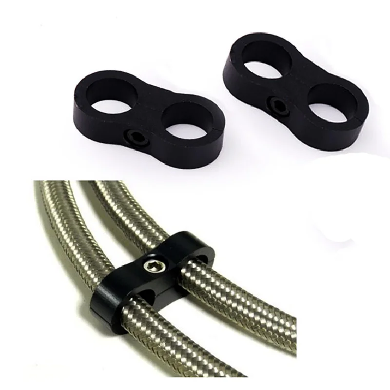 

1Pcs Universal AN10 Billet Oil Fuel Water Hose Tube Seprator Divider Clamp Black