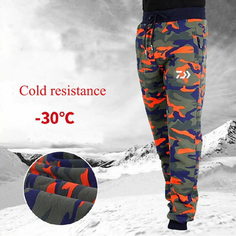 

1PC New Camouflage Plus Velvet Daiwa Fishing Pants Clothing Outdoor Sports Pants Men Fishing Trousers for Climbing Hiking