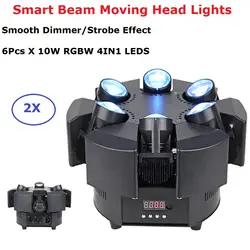 6 головок луч света высокого качества 6X10 Вт RGBW 4в1 светодиодный умный луч движущиеся головки сценические огни для Театральная сцена