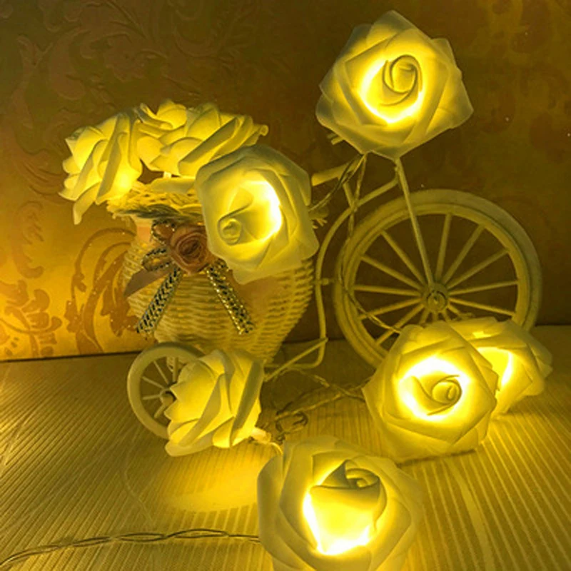 2M 20LED Rose LED String Lights Battery operated Novelty Rose Flower