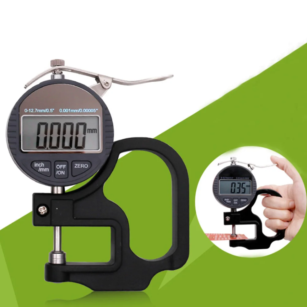 

0-12.7mm Measuring Tool Jewelry Electronic 0.01/0.001mm Leather Portable LCD Screen Handheld For Paper Thickness Gauge Meter