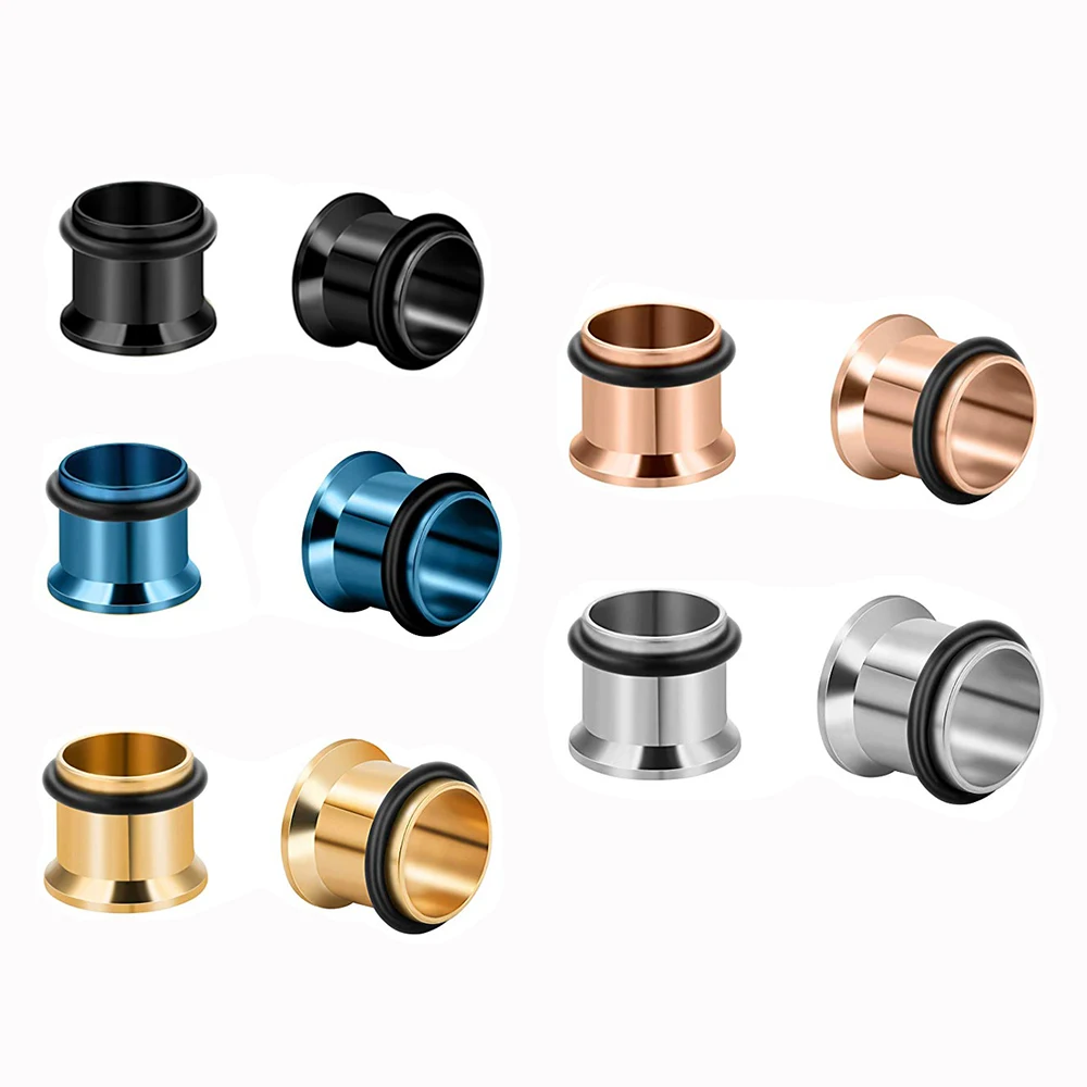 

2pcs Ear Plug Tunnel Flared Piercing 316l Surgical Steel Ear Stretchers Earring Gauges Ear Plugs Expander Body Jewelry