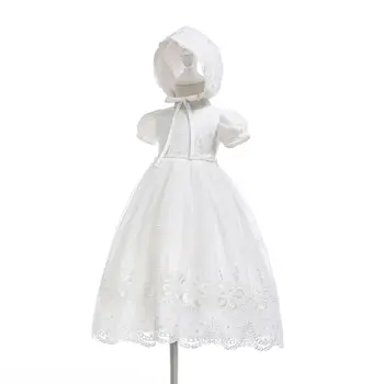 

White Birthday Baby Girls Dress Long Floor Baby Girl Baptism Christening Clothes 2020 Newborn Clothes 3 6 12 24 Month 184042