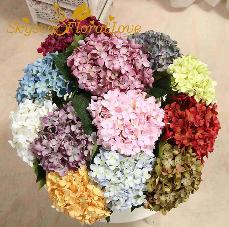 

Artificial flowers hydrangea European-style high-end 11 floral embroidery ball DIY mini real touch flowers wedding decor