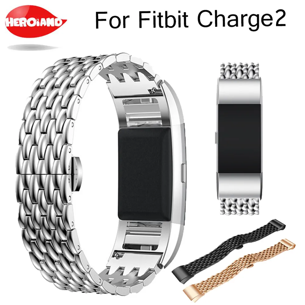 

Metal Strap For fitbit charge 2 band strap Screwless Stainless Steel Bracelet For Fitbit charge2 Wristbands Replace Accessories