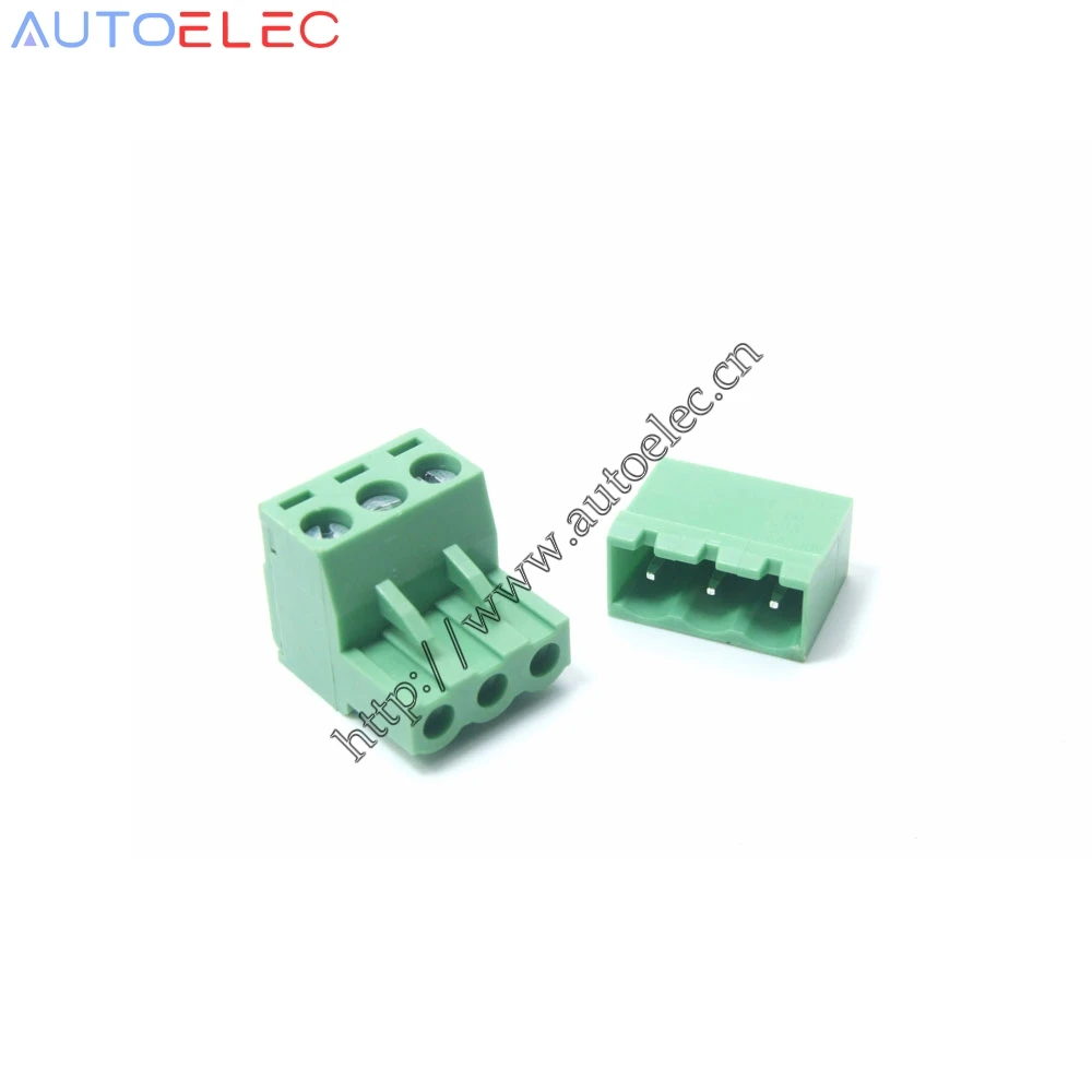 

100pcs/lot 5mm pitch 2EDGK 3Poles PCB terminal blocks straight pins with closed sides MSTB 2.5 1754465 MSTBVA 2.5/3-G 1755529