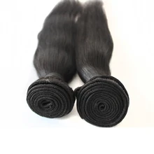 Factory wholesale unprocessed virgin human hair weaving remy natural black straight brazilian hair extension