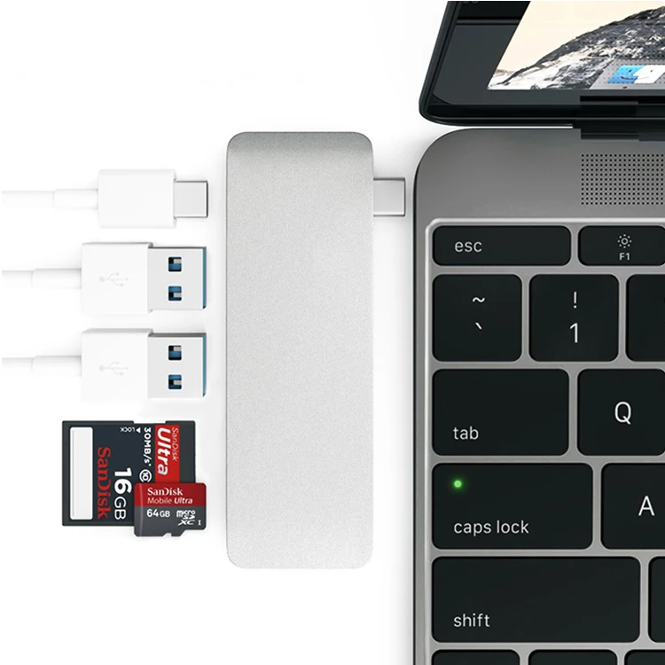 ULT-BEST 5 в 1 Многофункциональный USB-C HUB 3.1 Тип c Splitter Combo Мощность доставки PD-Мощность 2 Порты и разъёмы USB 3.0 вцв SD/TF Card Reader