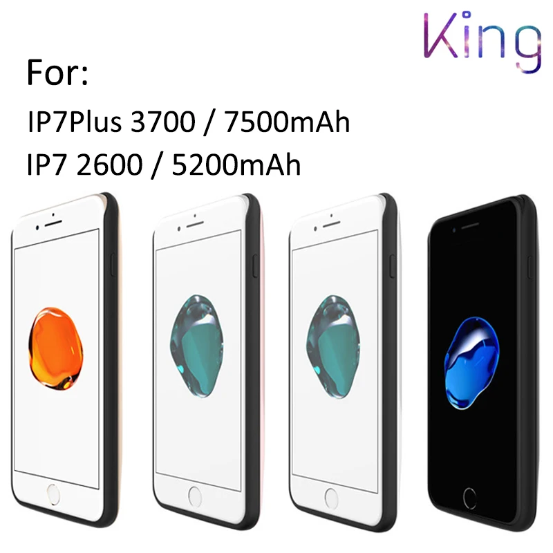 King TPU case 7500 2600mAh Charger Ultra Slim forI7 7Plus Power Bank Pack Backup Battery Charger